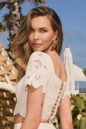Rimini – cream top with openwork embroidery