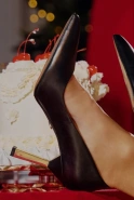 Oasis - black pumps with gold stiletto