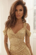 Nita - gold mini dress with sequins