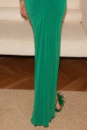 Sinem - smaragdgrünes Maxikleid mit Drapierung