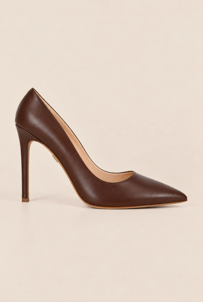 Paris - Classic Leather pumps in Chocolate shade