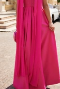 Margotta - Maxi Dress with Asymmetrical Flared Bottom and Heart-Shaped Neckline