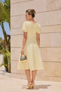 Rebeca – yellow flared midi dress