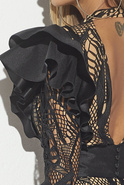 AVA - BLACK GUIPURE DRESS