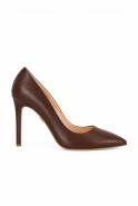 Paris - Classic Leather pumps in Chocolate shade