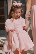 Nela - Kinderkleid mit Bommel und Bombendessous + dekorativer Haarreif
