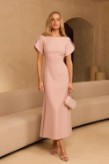 Vendula – rosa maxikleid mit lockeren ärmeln