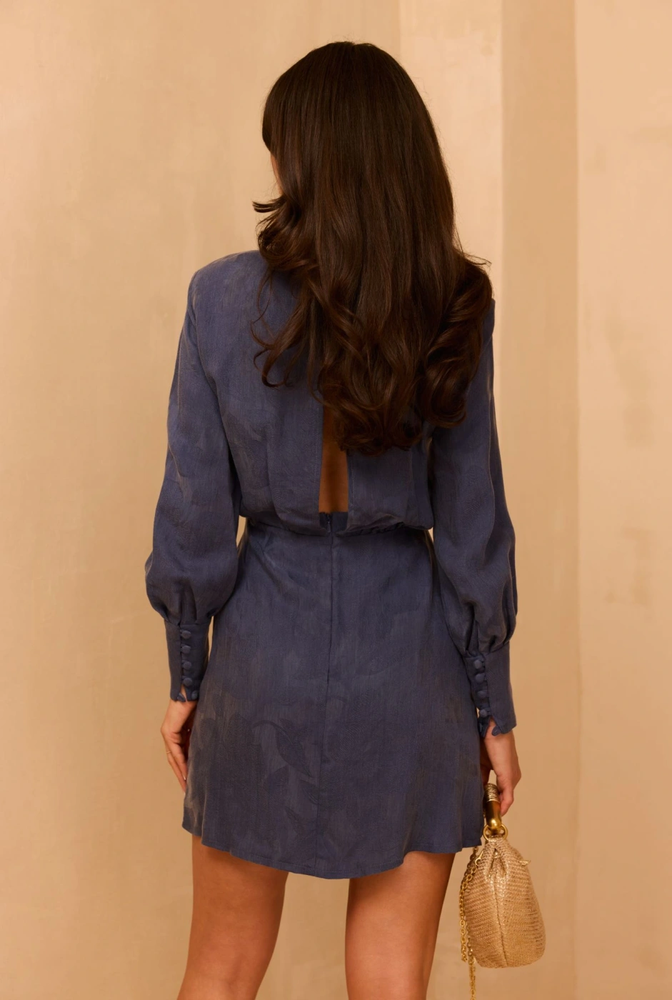 Poppy - Blaues Minikleid mit Blumendruck