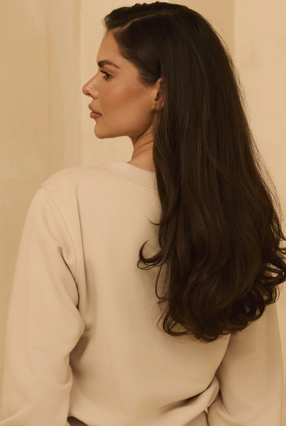 Hanako - Cotton Tracksuit Set with V-neck Sweatshirt and Sewn-in Skirt