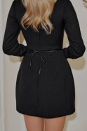 Tycjana - black dress with tie at the waist