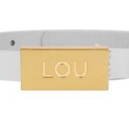 Lita Belt - White Women's Belt with Gold Buckle