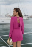 Zulina – pinkfarbenes Minikleid mit Bindung am Hals