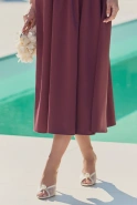 Contessa – Asymmetrisches Midikleid in Dunkel-Bordeaux