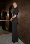 Casandra – black maxi dress with a leg slit