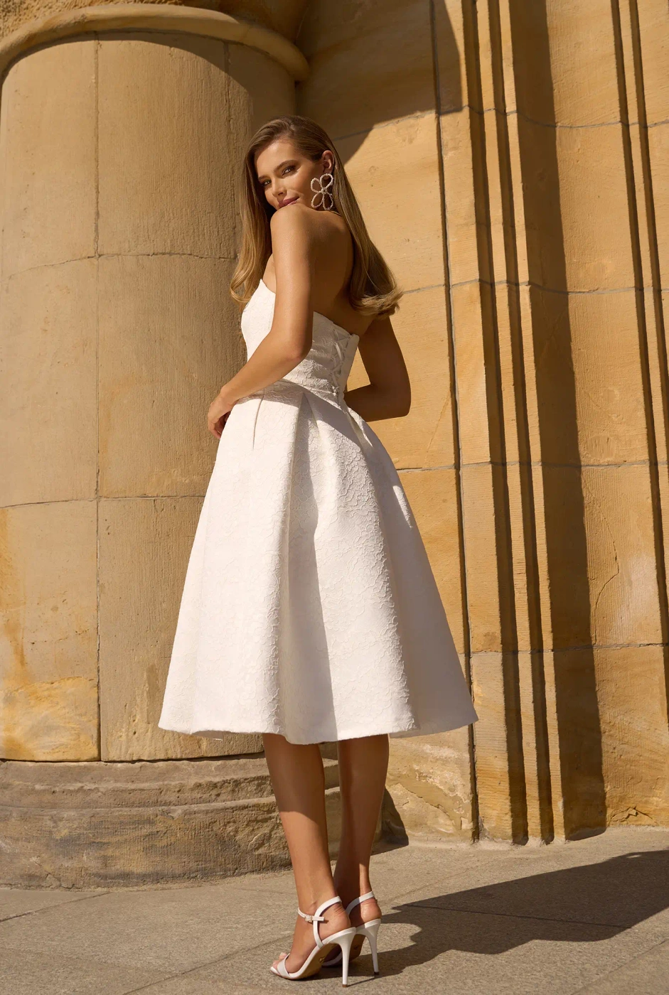 Skyler - corseted midi wedding dress with lace
