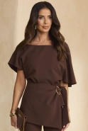 Padera – brown set: blouse + trousers