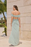 Hancer – sage green maxi dress with decorative braided detail