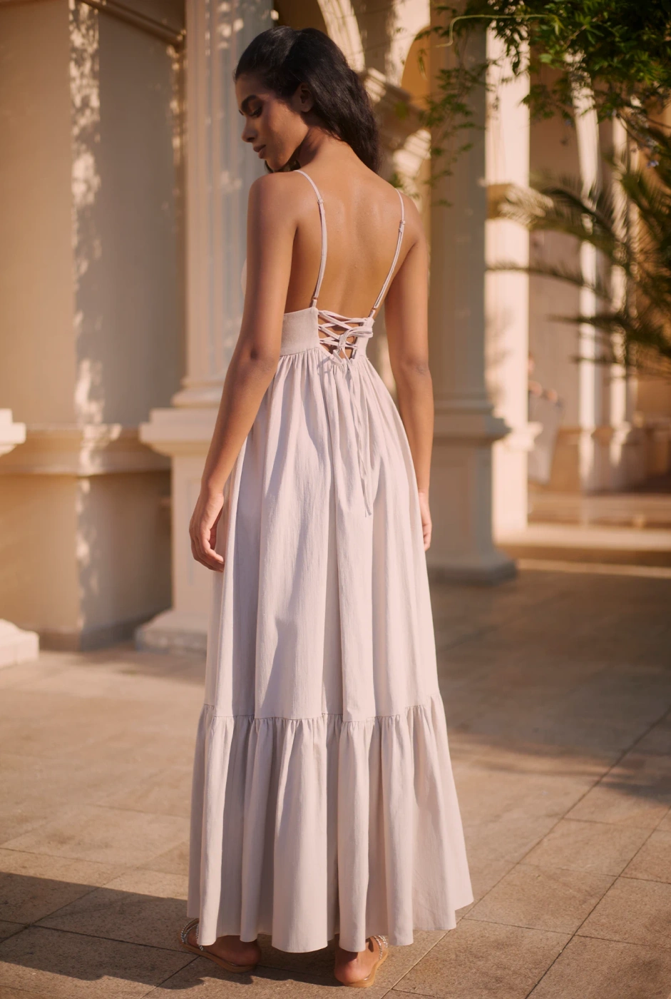 Kamalla Gray - maxi dress in a natural style