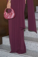 Ligerra – pflaumenfarbenes Maxikleid mit Schärpen