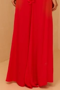 Nazani - Viscose Maxi Empire Dress with Adjustable Straps and Handmade Applique on the Bust