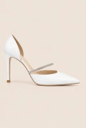 Dreams - weiße Stilettos mit Zirkonen verziert