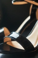 Zarina - Black Lacquered Stiletto Sandal
