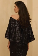 Chaeri - Schwarzes Pailletten-Maxikleid