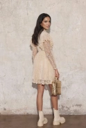 Wendy - knitted mini in openwork beige