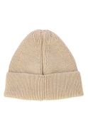 Beigefarbene Wintermütze mit Lou-Logo