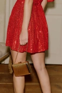 Adison - Asymmetrisches rotes Minikleid mit Pailletten