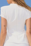 Puerto – off-white blouse with decorative sash