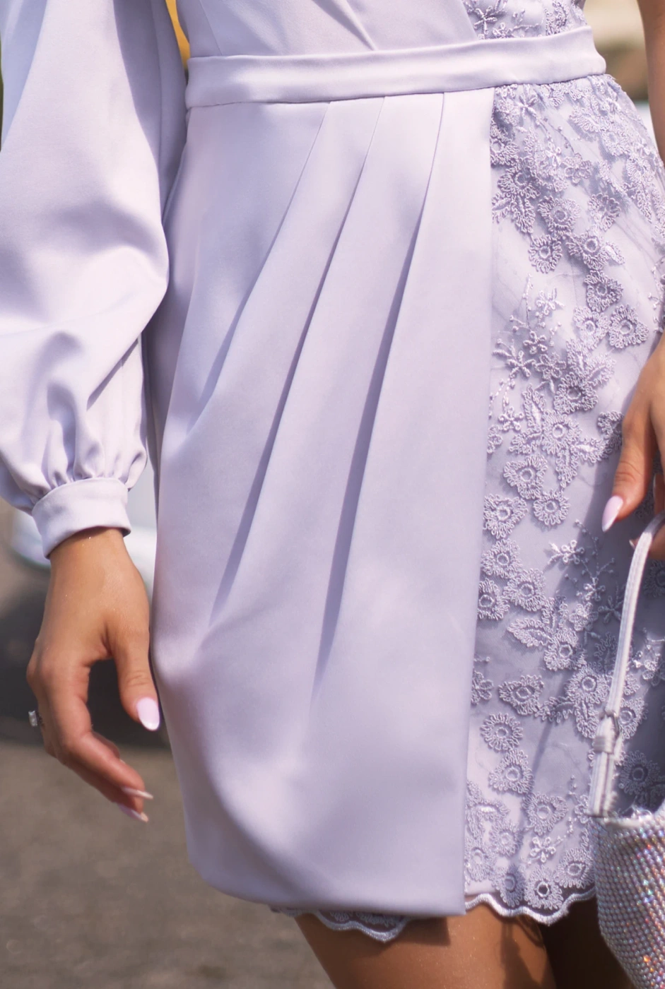 Vicki - asymmetrical dress in a shade of gray