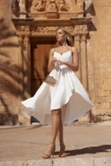Somi - Asymmetrisches Midikleid in Creme