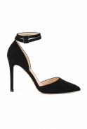 Terry - Schwarze Stilettos mit überzogener Spitze aus Wildleder