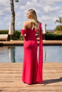 Della - a maxi dress with an asymmetric cut.