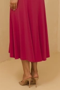 Urge - Elegantes Midikleid in Fuchsia