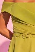 Suzi - Midi Dress with Corset Top and Decorative Belt