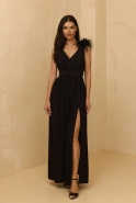 Krolo - Schwarzes Maxikleid mit Brokat