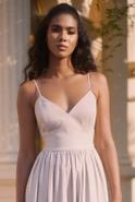 Kamalla Grau - Maxikleid im natürlichen Stil