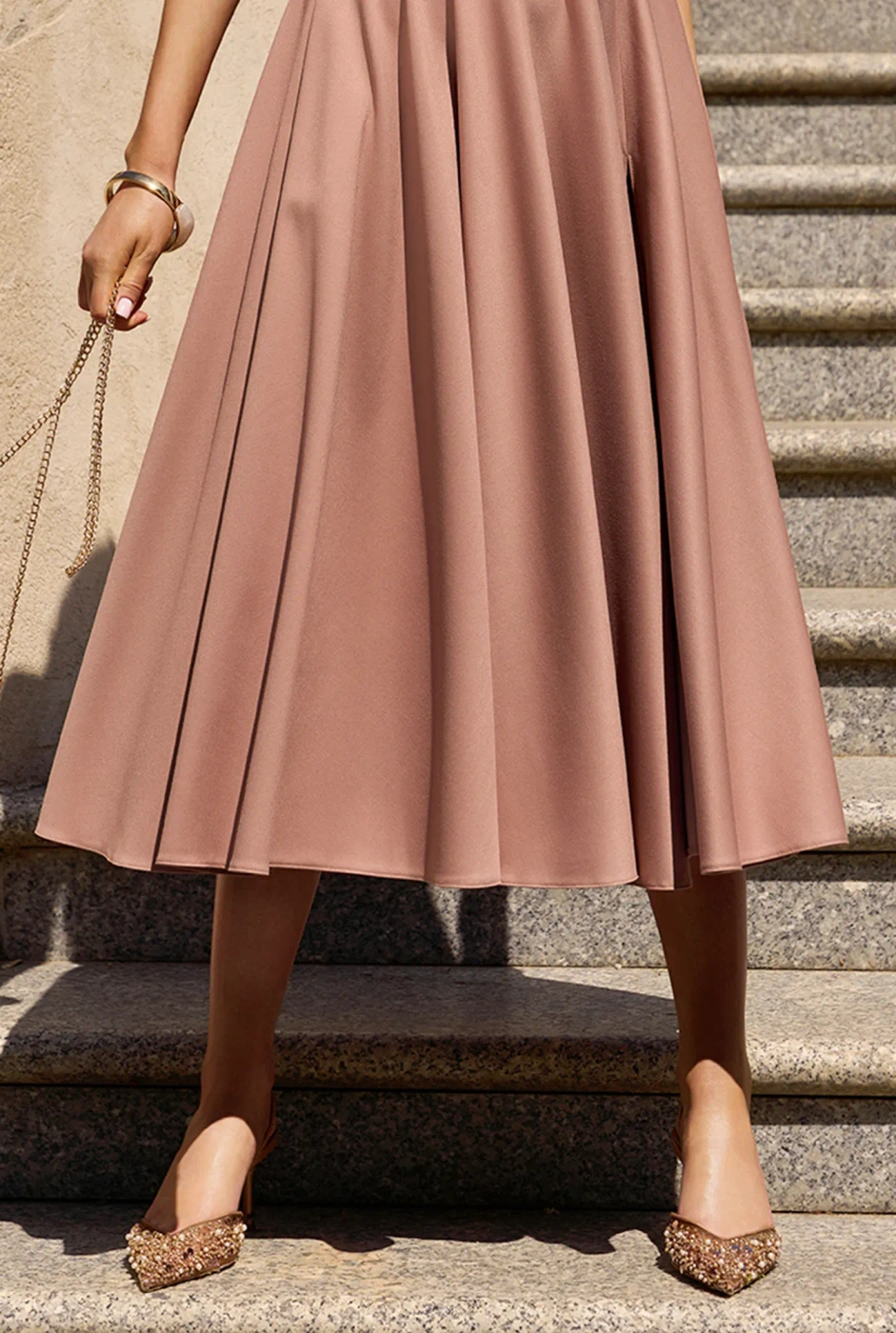 Cosala – Midikleid mit Korsett und Blumenverzierung