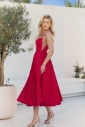 Lizbeth - rotes Midikleid mit ausgestelltem Schnitt