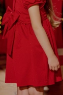 Gabi - rotes Kinderkleid mit Strasssteinen