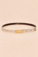 Lita Belt - Damengürtel in Ecru-Tönen mit exklusiver Goldschnalle