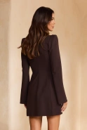 Calliope – brown mini dress with jewellery details