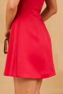 Deren – rotes Mini-Kleid mit asymmetrischer Drapierung