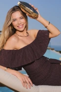 Angela – braunes Maxikleid im spanischen Stil