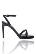 Blackdoe - Naturleder - Lackleder-Sandalen mit glänzenden Riemen