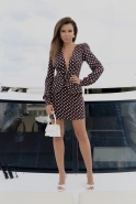 Zakija – braunes Mini-Kleid mit Peplum
