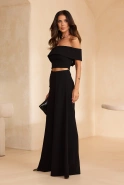 Zafarro – schwarze Hose mit ausgestelltem Bein