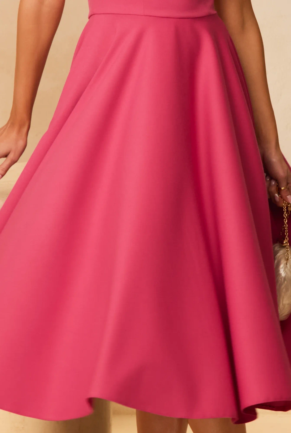 Albena – pink midi dress with neck tie